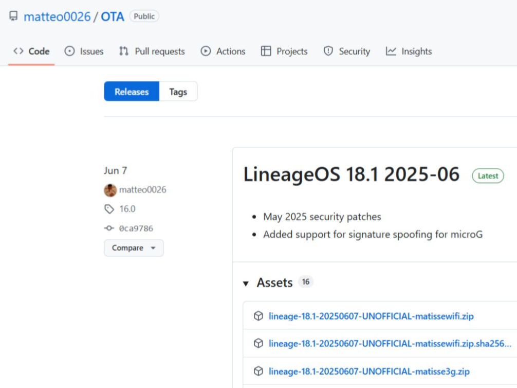 LineageOS Github page